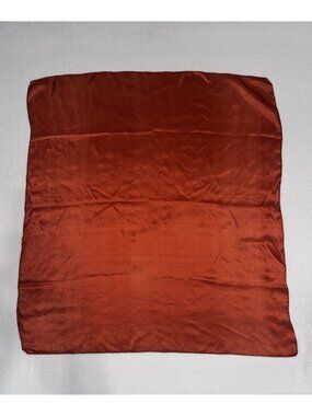 Vintage Handrolled Silk Scarf Rust Square Hair Neck Tie Cowgirl Cottagecore